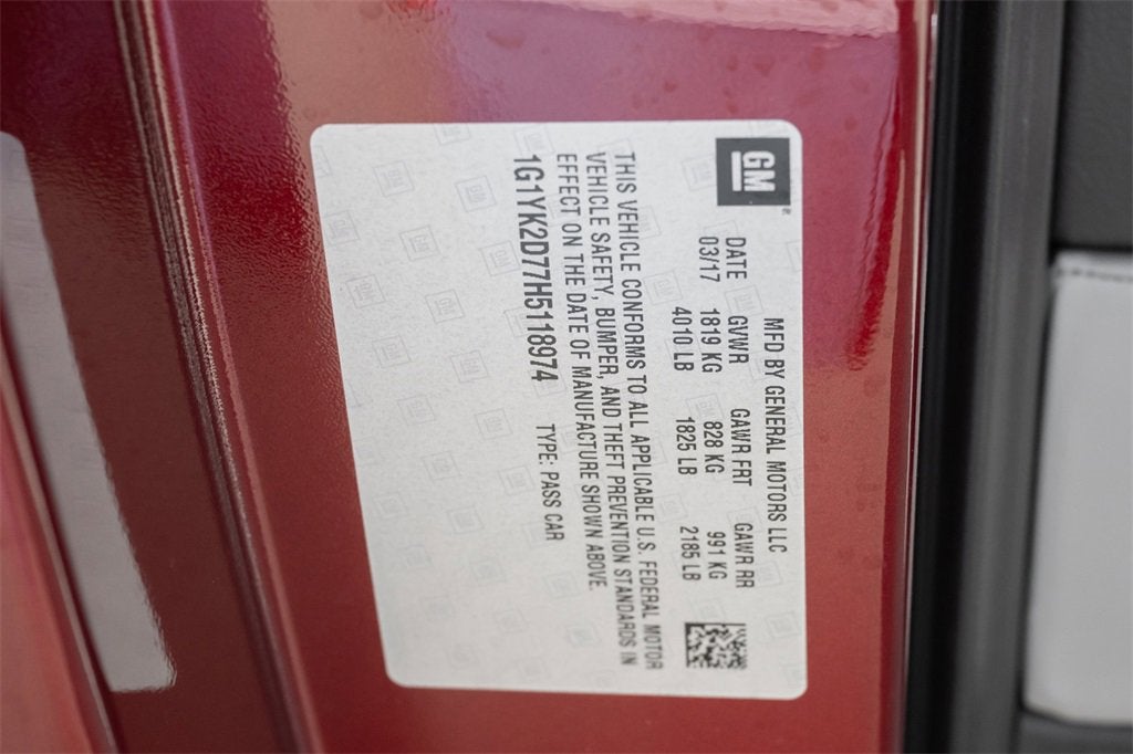 2017 Chevrolet Corvette Stingray Z51 2LT