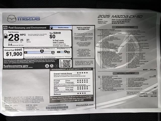 2025 Mazda Mazda CX-50 2.5 S Select AWD