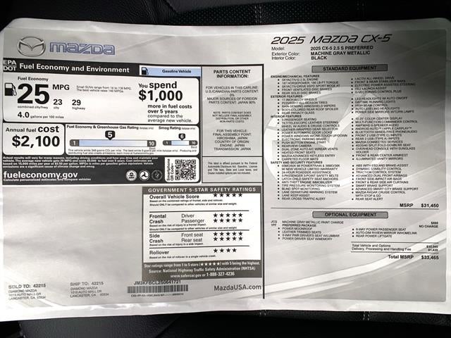 2025 Mazda Mazda CX-5 2.5 S Preferred AWD