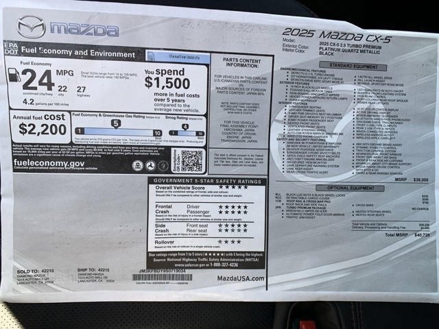 2025 Mazda Mazda CX-5 2.5 Turbo Premium AWD