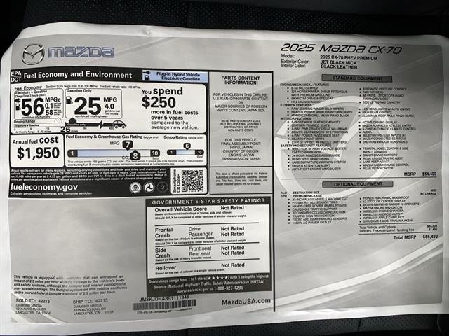 2025 Mazda Mazda CX-70 Plug-In Hybrid Premium AWD