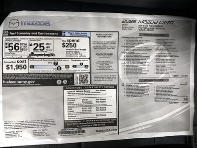 2025 Mazda Mazda CX-70 Plug-In Hybrid Premium AWD