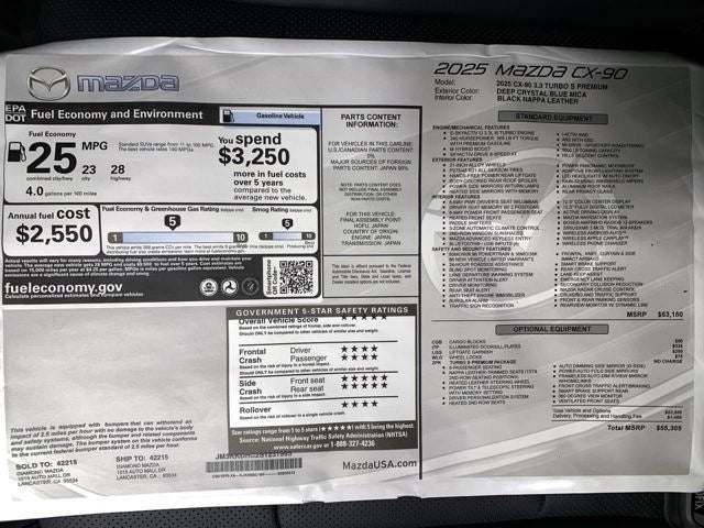 2025 Mazda Mazda CX-90 3.3 Turbo S Premium Sport AWD